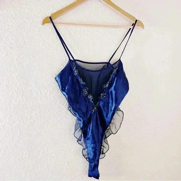 Victoria secret vintage gold tag bodysuit lingerie sheer sequin ruffle detail - Picture 1 of 11